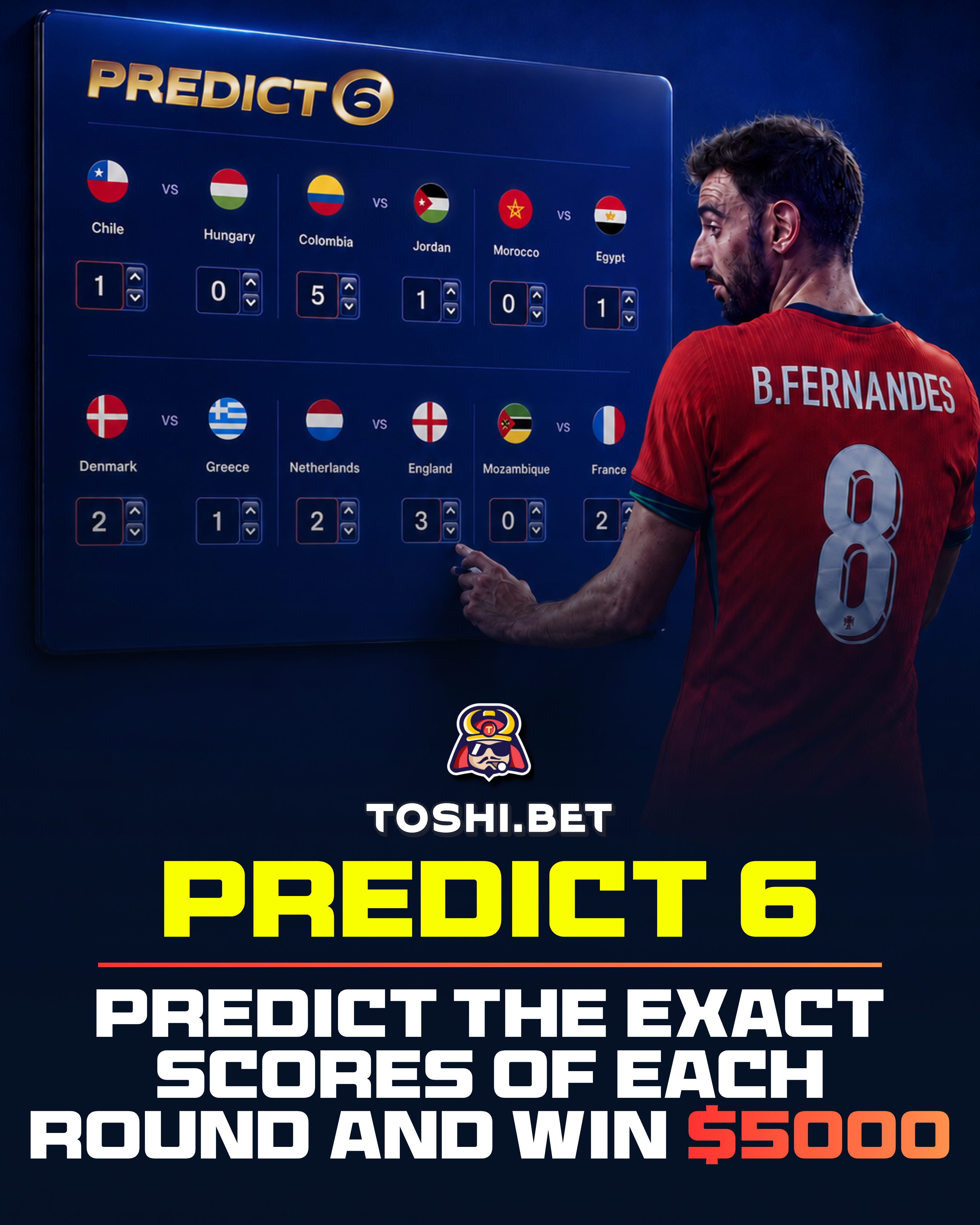Predict 6 — predict the exact scores each round and win $5,000